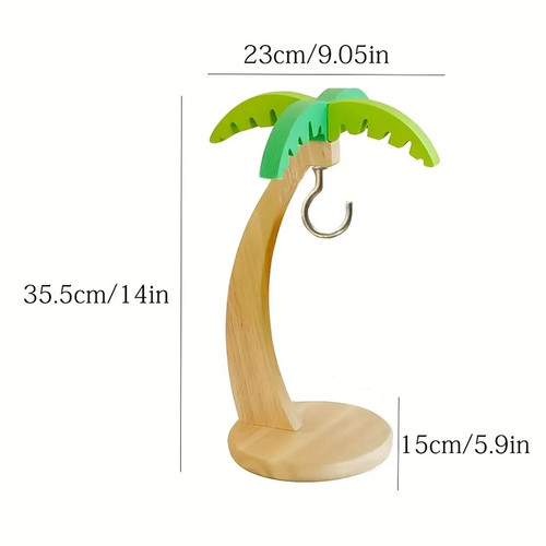 Wooden banana rack with hooks - wooden,