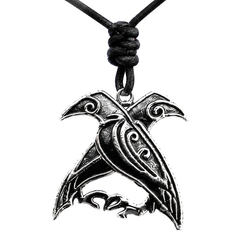 Odin ravens pendant necklace - ravens,