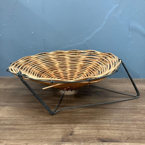 Vintage rattan iron display - vintage,