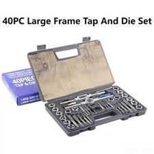 40PC Large Frame Tap Die Set NPT Tap Circular Die M3-12 Thread Tap Wrench