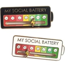 My Social Battery Mood Brooch