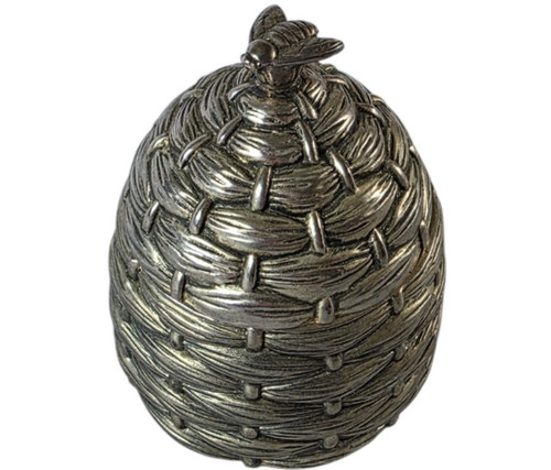 Silver plate honey pot vintage - silver,