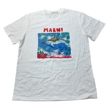 Marni Dolphin T-Shirt Graphic Print Wildlife White Mens 2XL