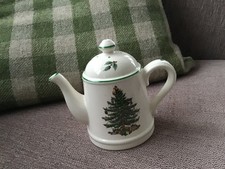 RARE NEW SPODE CHRISTMAS TREE PEPPER TEA POT . 10cm.