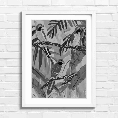 Colorful tropical parrots - colorful, on