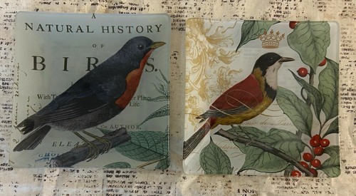 Set square glass bird - square,