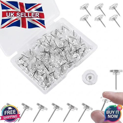 Clear push pins flat - push, thumb