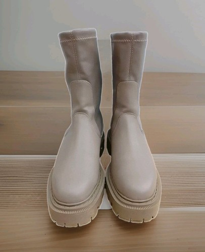 Size 4 taupe faux - &,