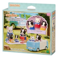 Sylvanian Families French Bulldog Triplets Outing Set Figures Calico Critters