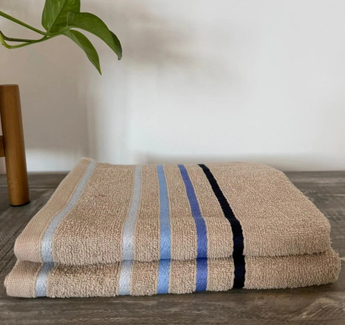 Beige cotton bath towel - cotton,