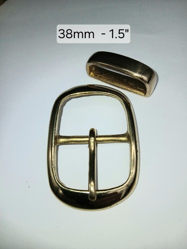 Solid brass oval belt - , buckle
