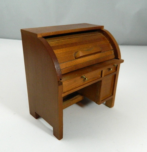 Miniature wooden roll top - wooden, roll‑top