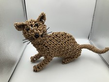 Hand Woven Seagrass Cat Figure