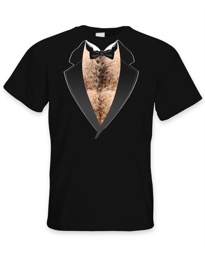 Hairy chest funny tuxedo - hairy,