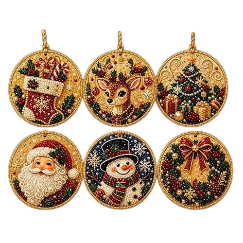 6pcs wooden christmas - 6pcs,