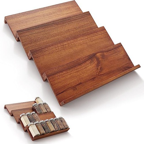 Acacia wood spice drawer - acacia,