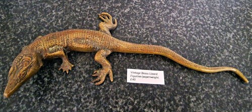 Vintage brass lizard ornament - vintage,