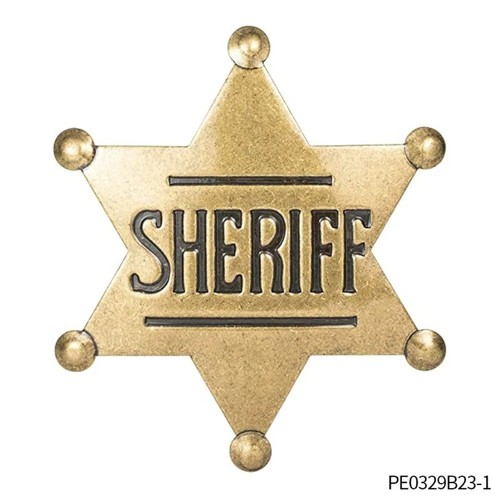 Silver sheriff pin badge - sheriff,