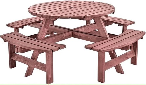 Seater wooden round picnic - seater,