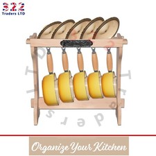 Le Creuset Replacement Wooden 5 Saucepan Pans And Lid Storage Rack Stand