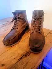 Timberland Brown Moccasin Style Boots Leather and Canvas UK 10 W EU45