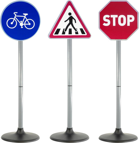 Toy road signs for - for, –