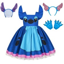 2025 Girls Lilo Stitch Cospaly Costume Kids Halloween Party Fancy Tutu Dress UK