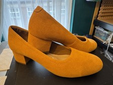 Marks and Spencer Yellow Mustard slip on Court shoes size UK6.5 EU40