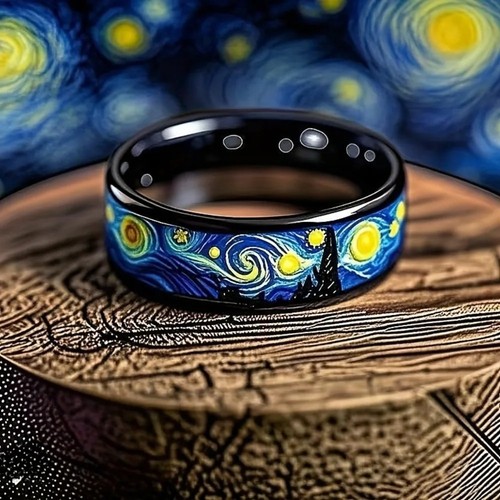 Starry night black - black, ring