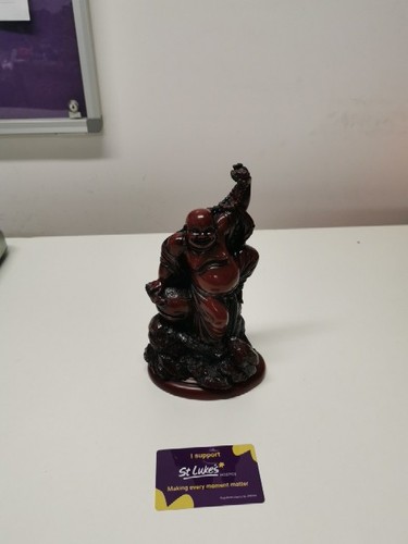 Laughing buddha statue wooden - buddha,