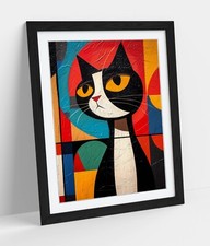 Abstract black cat - cat, colorful