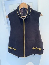 Royal Navy Mess Dress Waistcoat Black Wool Gold Trim Medium Army Military 