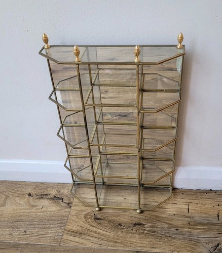 Vintage brass glass mirrored - brass,