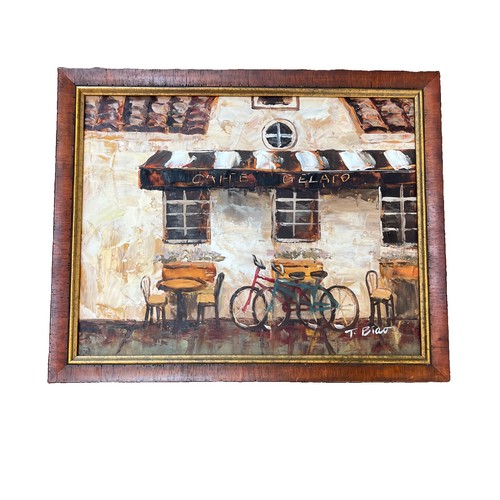 Vtg impasto framed oil - vtg,
