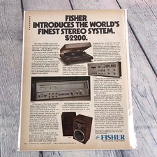1978 Fisher Stereo System Speakers Vintage Print Ad/Poster Promo Art Magazine Pg