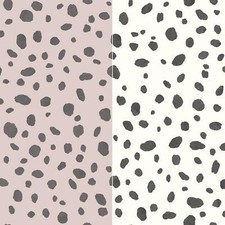 Holden Dalmatian Spot Wallpaper Dog Animal Dotty Skin Print - White Pink