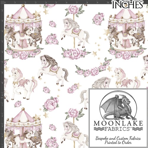 Carousel and roses pinks - and,