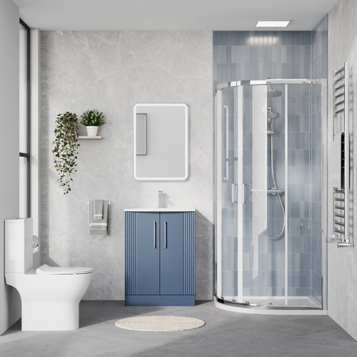 Curved 500mm blue vanity - 500mm,