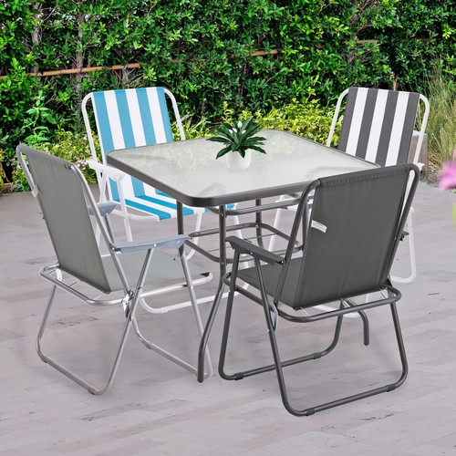 Garden square glass table - square,