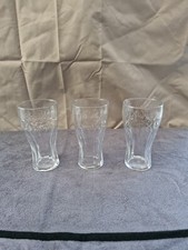 3x Diet Coke Embossed Glasses