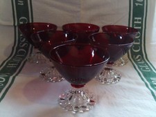 SET OF SIX  RUBY RED ANCHOR