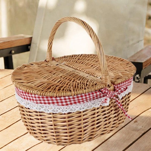 Wicker picnic basket - basket, with