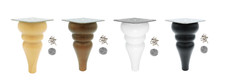 4 x Turned furniture feet wood, painted/raw, height 18 cm, assembly set, beech