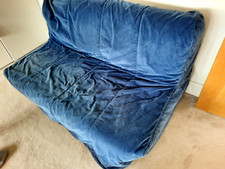 IKEA Lycksele double sofa bed with a mattress, blue cover,  manual, spares