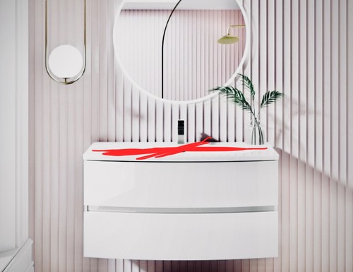 Bathroom vanity gloss white - vanity,