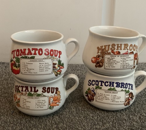 Vintage soup bowls with - vintage,