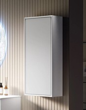 Wall mounted tall boy storage unit gloss white for bathroom kitchen or bedroom