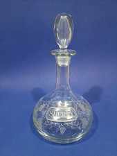 Vintage sherry decanter etched - vintage,