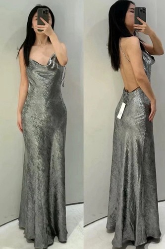 Backless slip dress - backless, zara