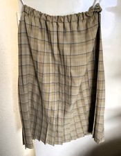 Heather Valley Cream Check Pleated Lined Skirt Size 16